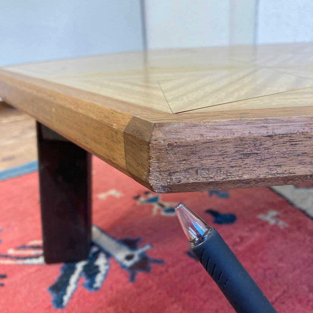 大家猫式商店 ちゃぶ台 寄木 麻の葉模様 中古