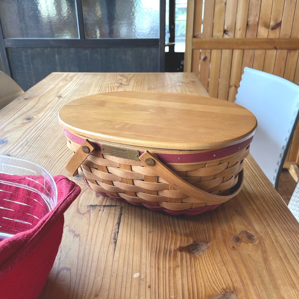 ロンガバーガー / Longaberger バスケット 大 カントリー 蓋つきかご 中古