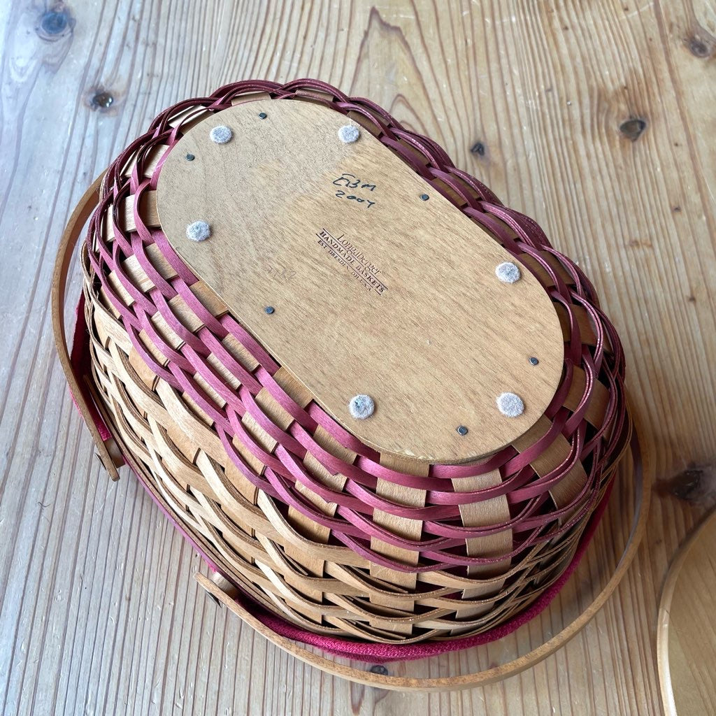 ロンガバーガー / Longaberger バスケット 大 カントリー 蓋つきかご 中古