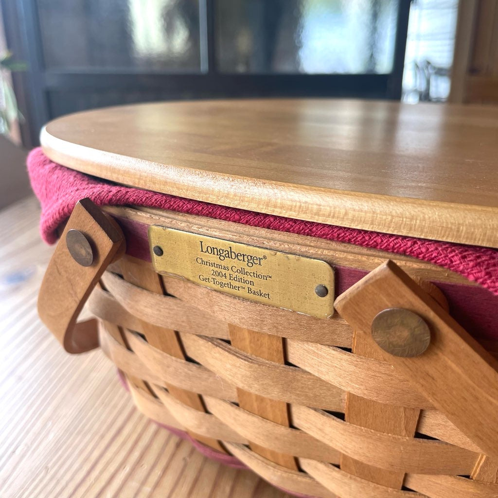 ロンガバーガー / Longaberger バスケット 大 カントリー 蓋つきかご 中古