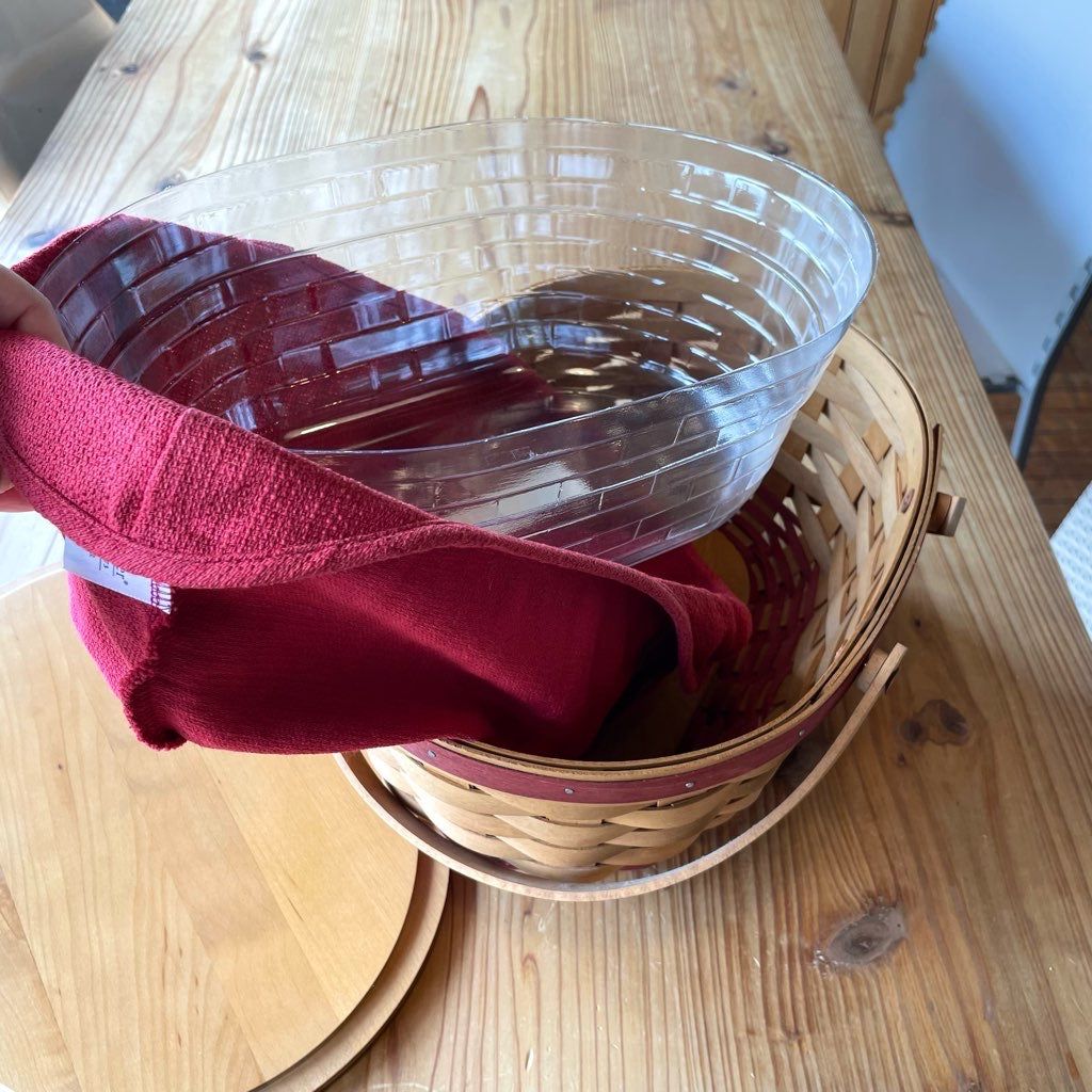 ロンガバーガー / Longaberger バスケット 大 カントリー 蓋つきかご 中古