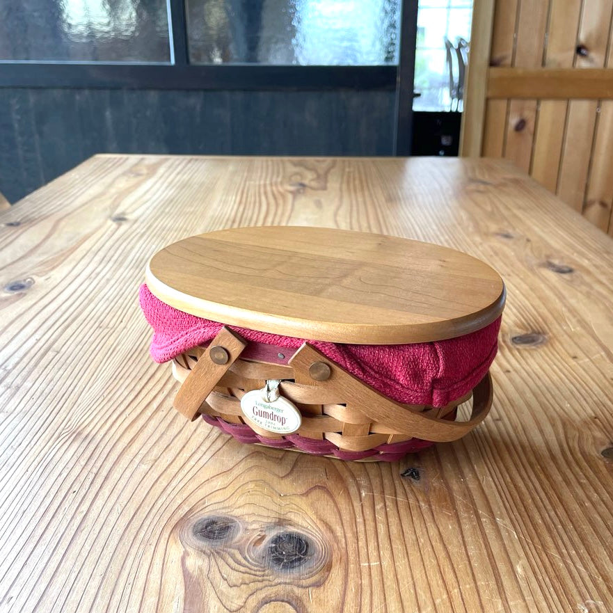 ロンガバーガー / Longaberger バスケット 小 カントリー 蓋つきかご 中古