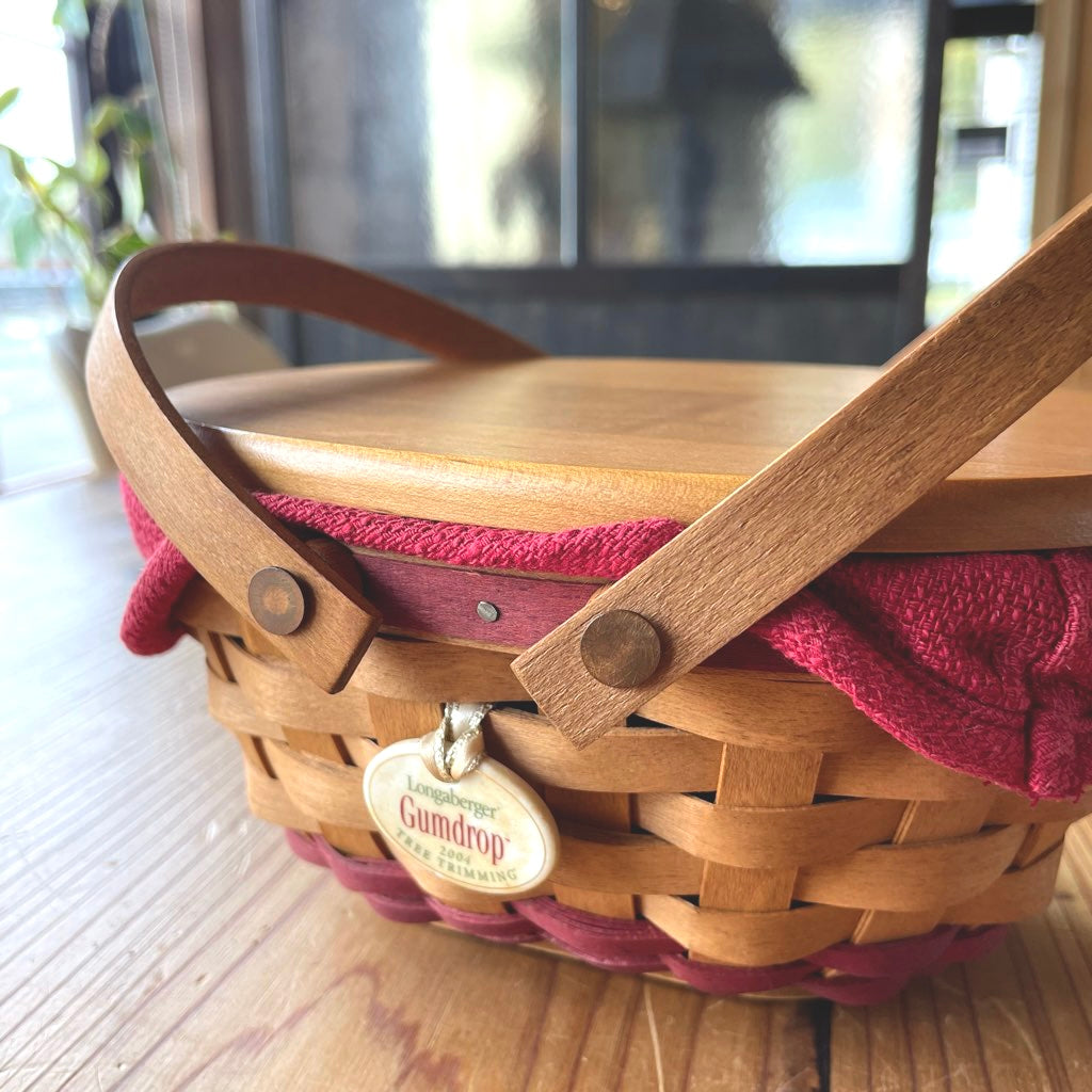 ロンガバーガー / Longaberger バスケット 小 カントリー 蓋つきかご 中古