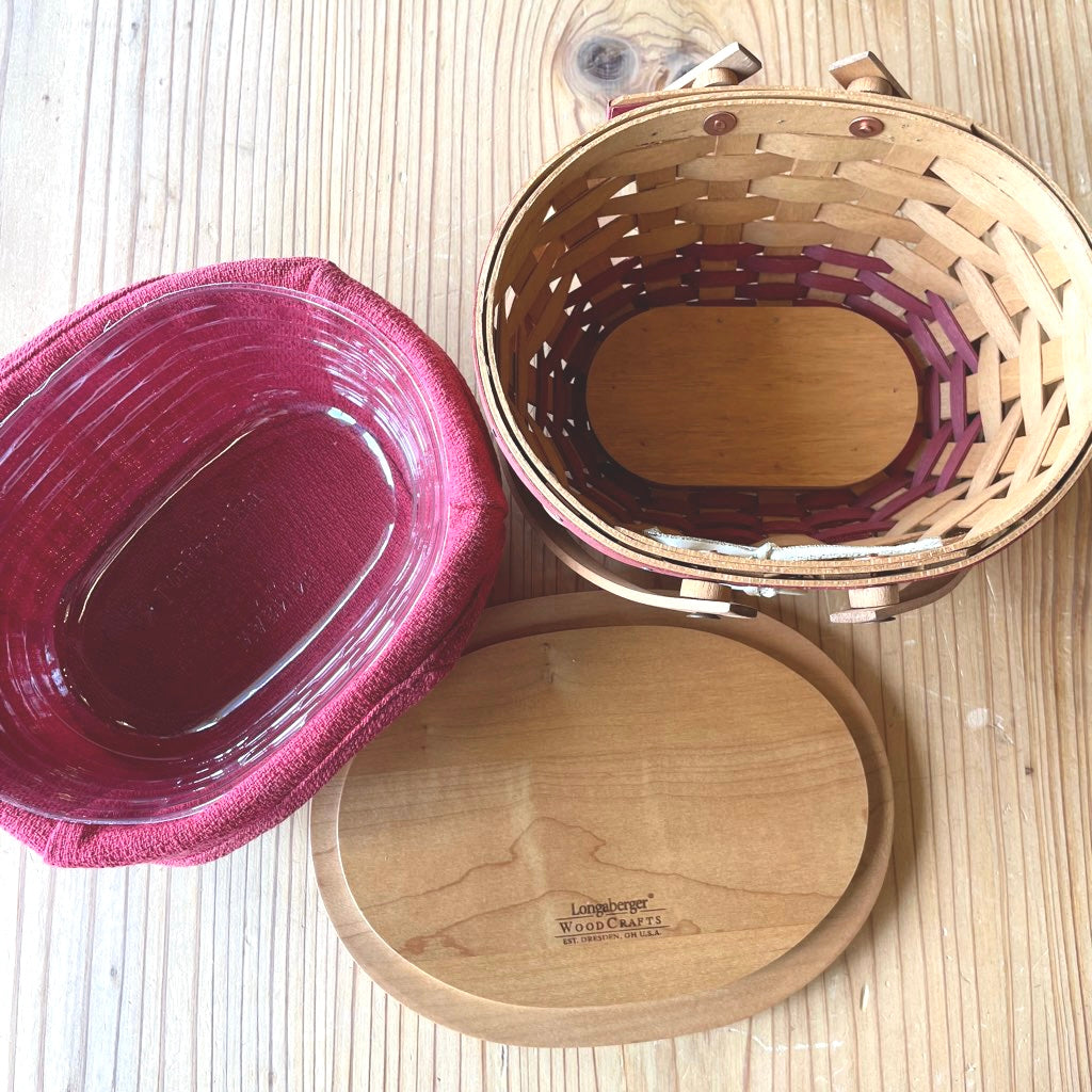 ロンガバーガー / Longaberger バスケット 小 カントリー 蓋つきかご 中古