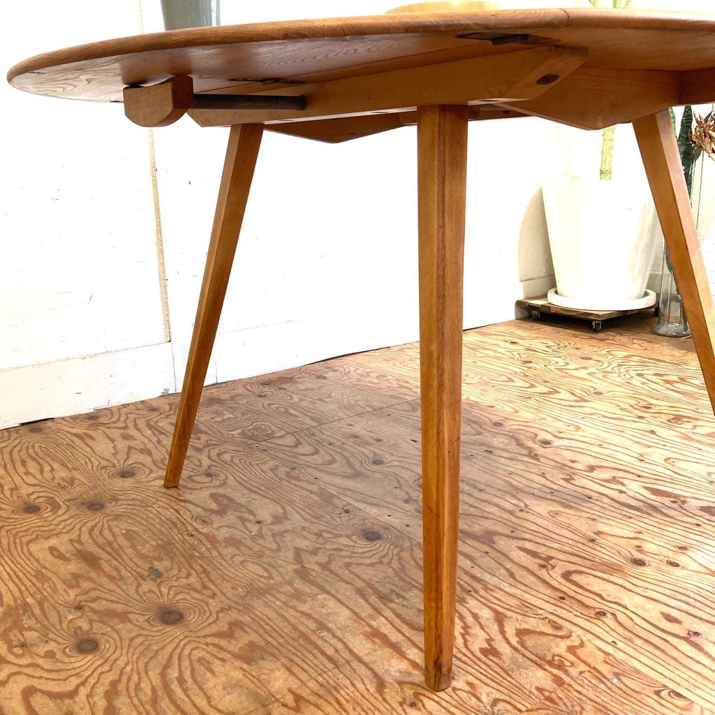 アーコール / ERCOL ドロップリーフ 伸長式 ダイニングテーブル バタフライテーブル 折りたたみ式 ラウンドテーブル 英国 ヴィンテージ
