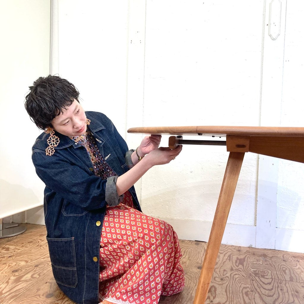 アーコール / ERCOL ドロップリーフ 伸長式 ダイニングテーブル バタフライテーブル 折りたたみ式 ラウンドテーブル 英国 ヴィンテージ