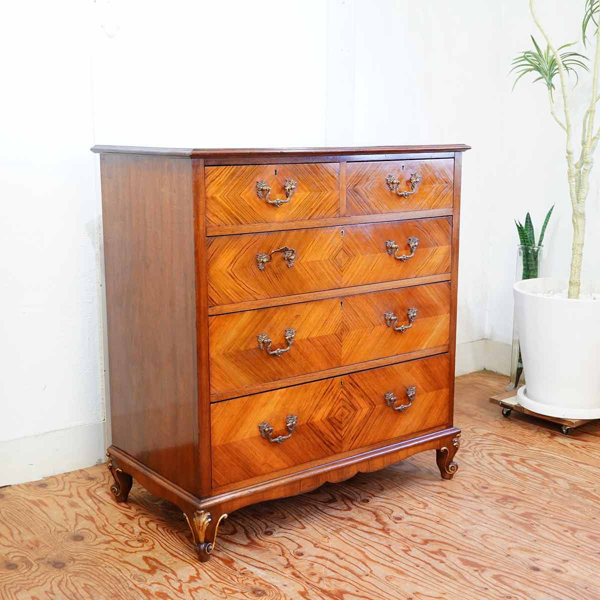 アンティーク チェスト 4段 たんす 中古