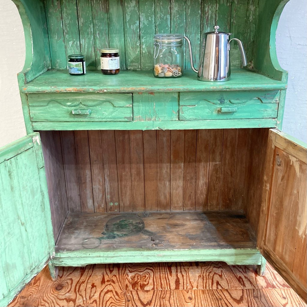 シャビーなカップボード グリーン  英国 アンティーク