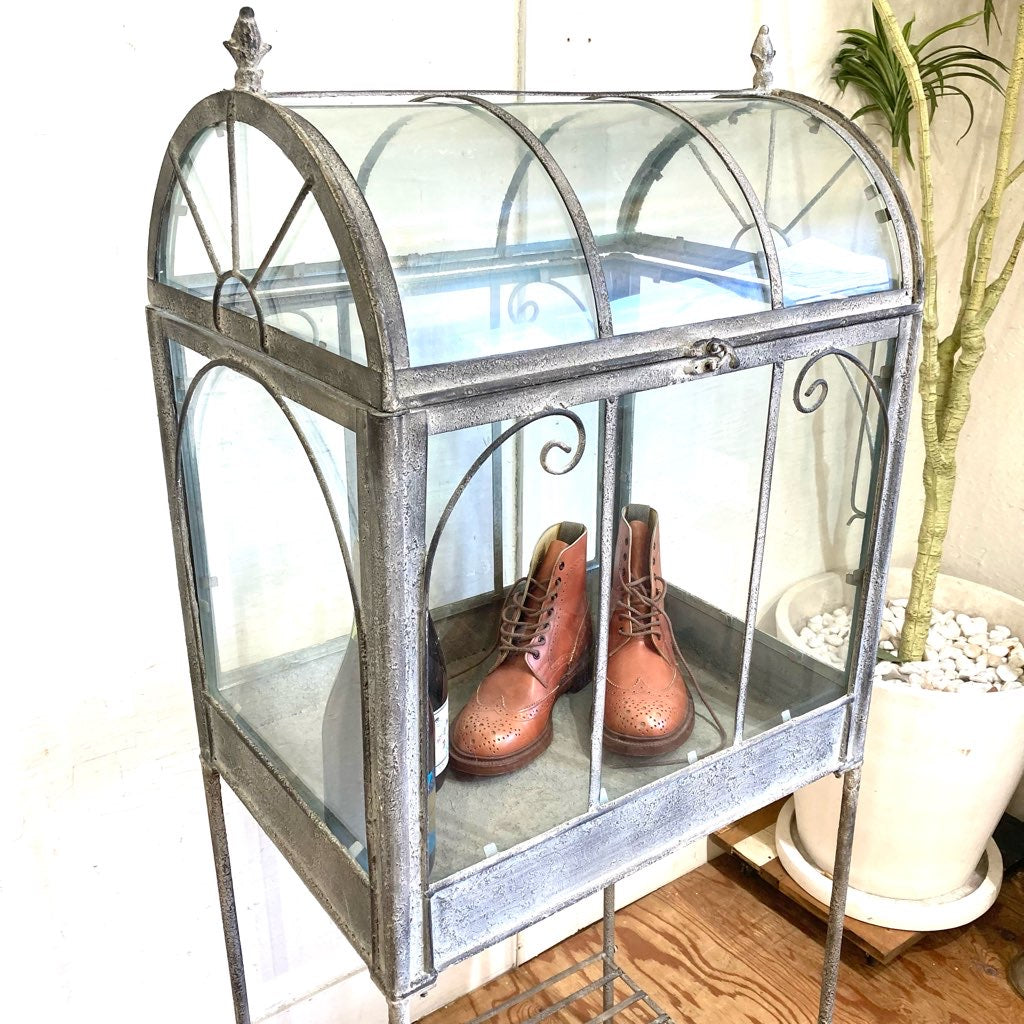 アンティーク調 ガラスショーケース 【大】 什器 ディスプレイ 中古