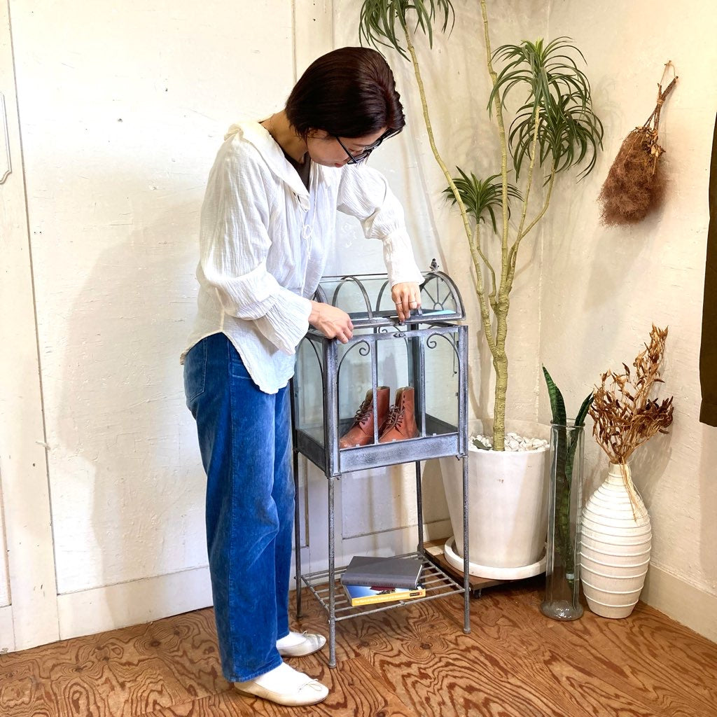 アンティーク調ガラスショーケース 【小】  什器 ディスプレイ 中古