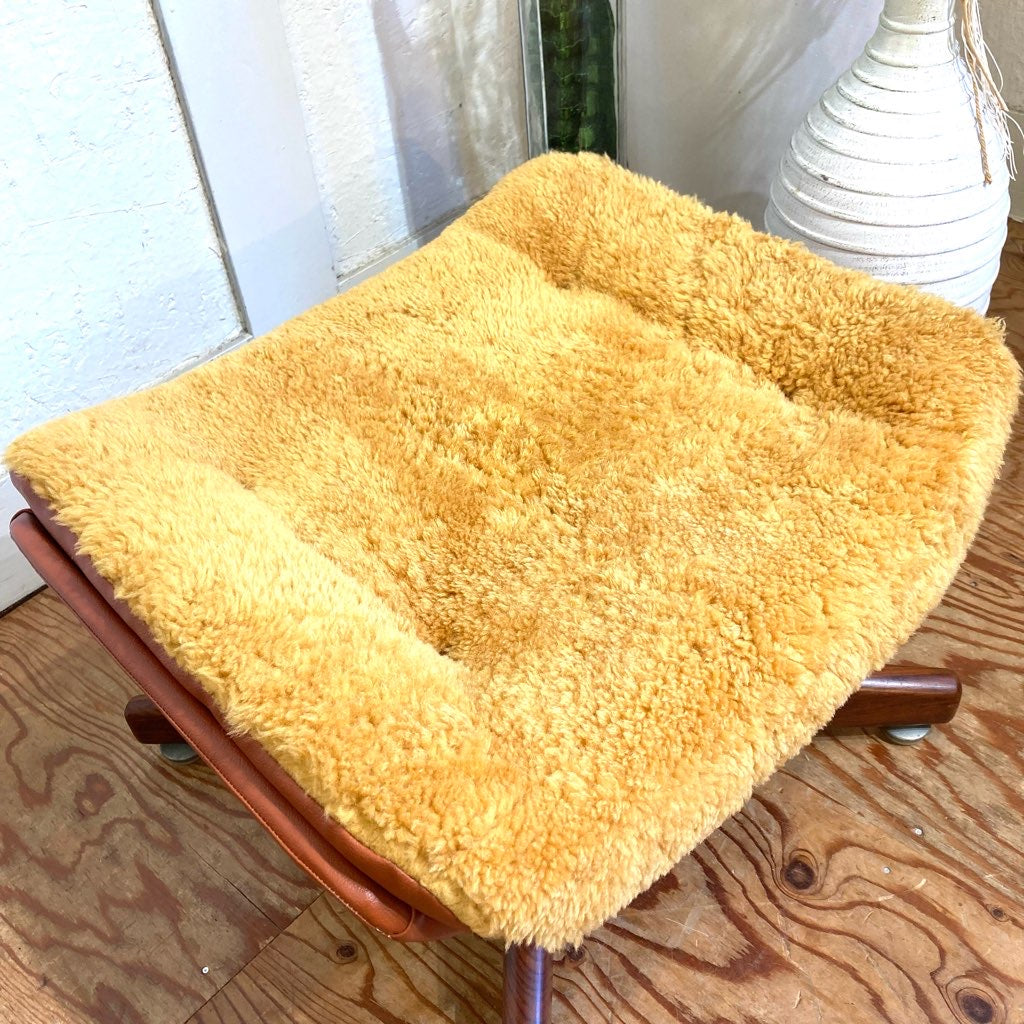 ローズウッドベース オットマン スツール【1】オレンジ ジャパンヴィンテージ