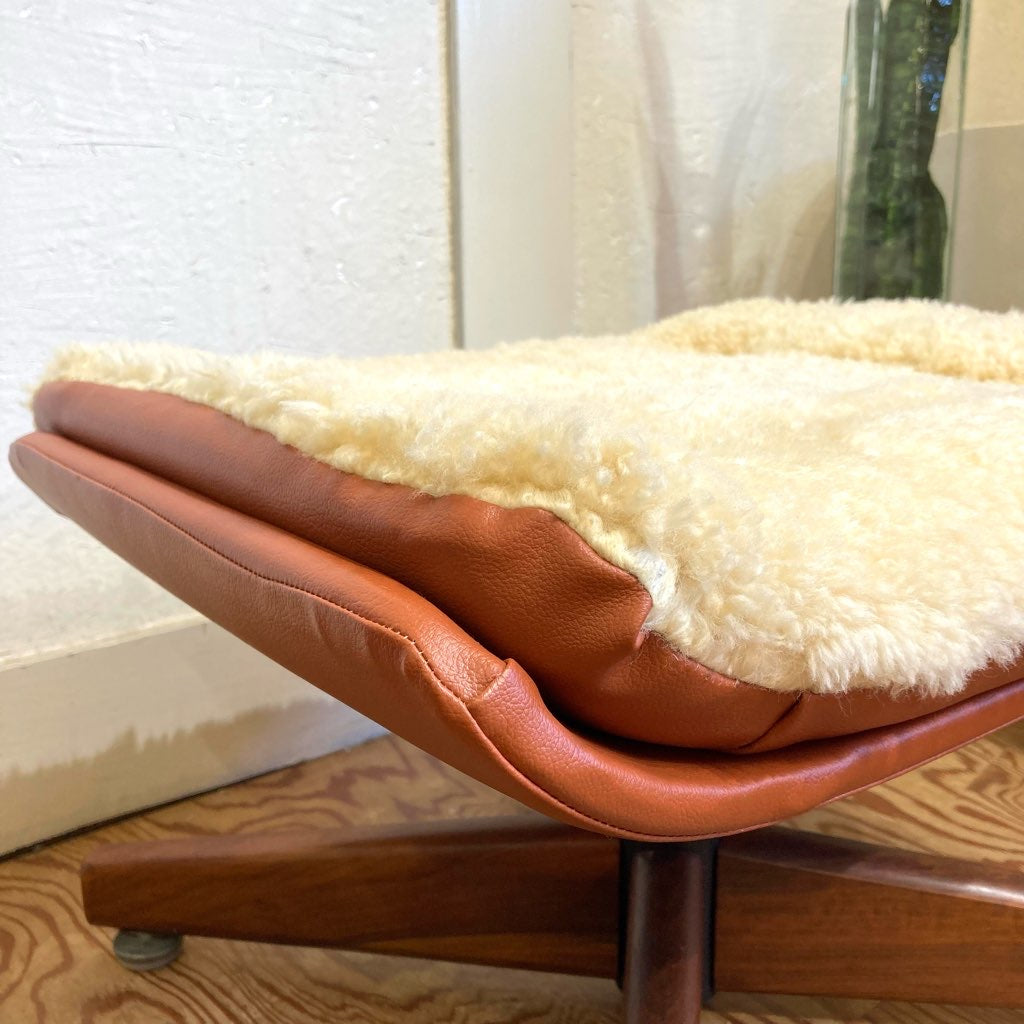 ローズウッドベース オットマン スツール【2】ホワイト ジャパンヴィンテージ