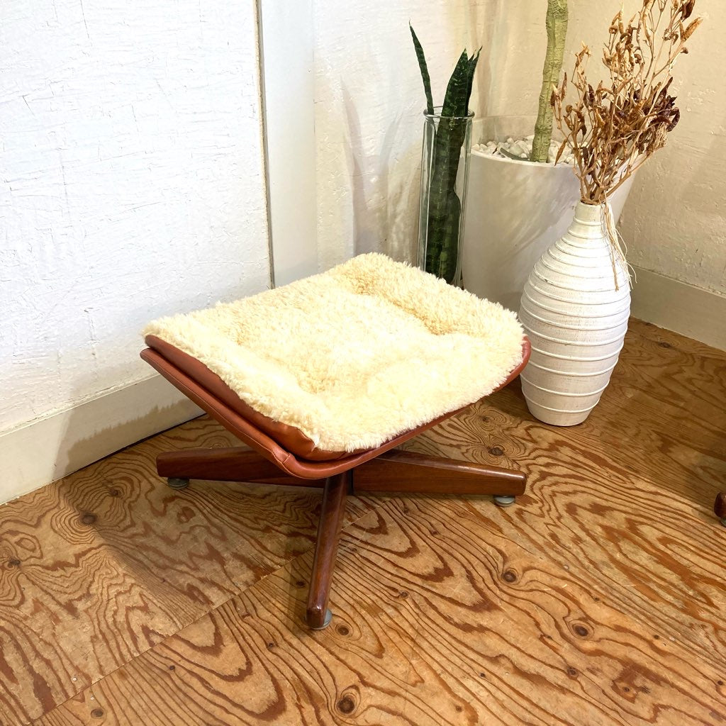 ローズウッドベース オットマン スツール【2】ホワイト ジャパンヴィンテージ