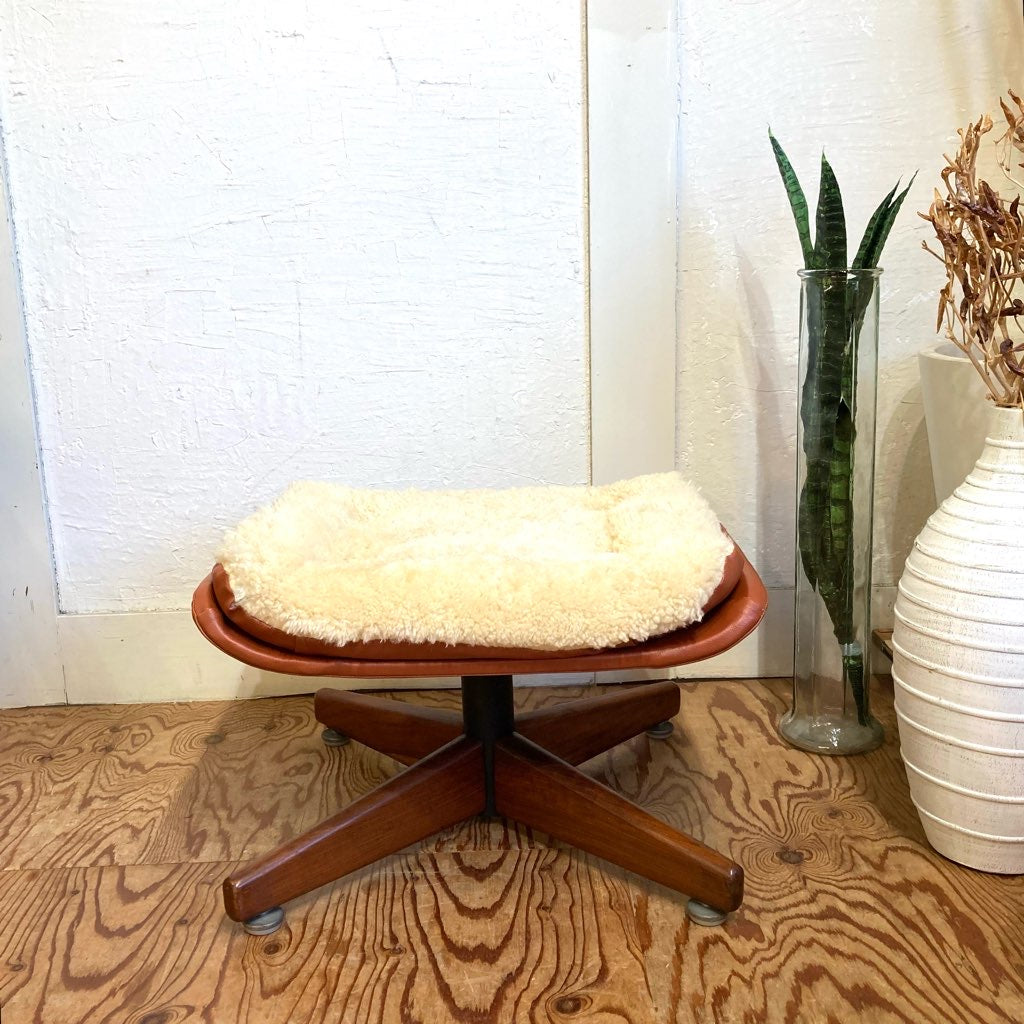 ローズウッドベース オットマン スツール【2】ホワイト ジャパンヴィンテージ