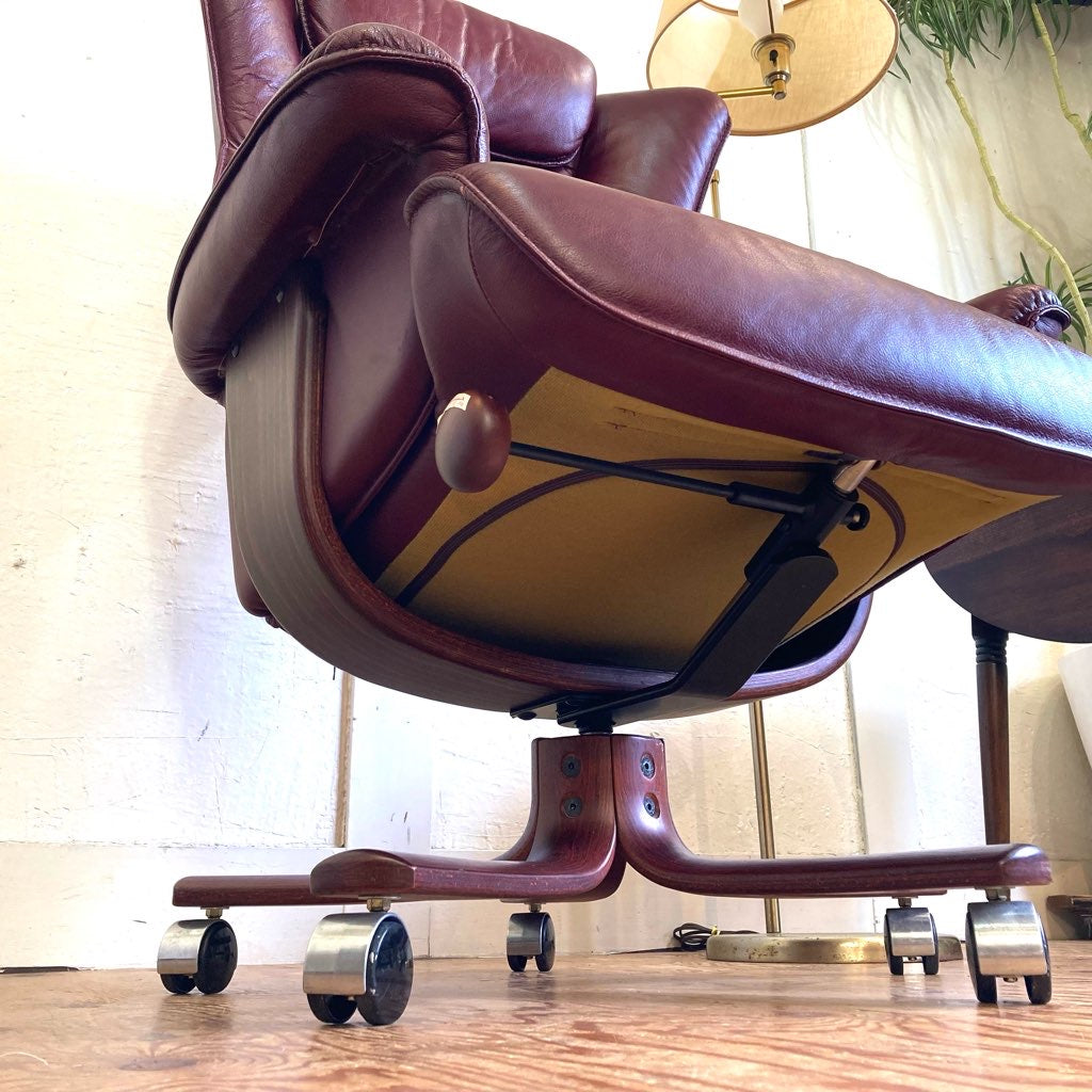 リクライニングチェア キャスター付き 北欧風 パープル ヴィンテージ