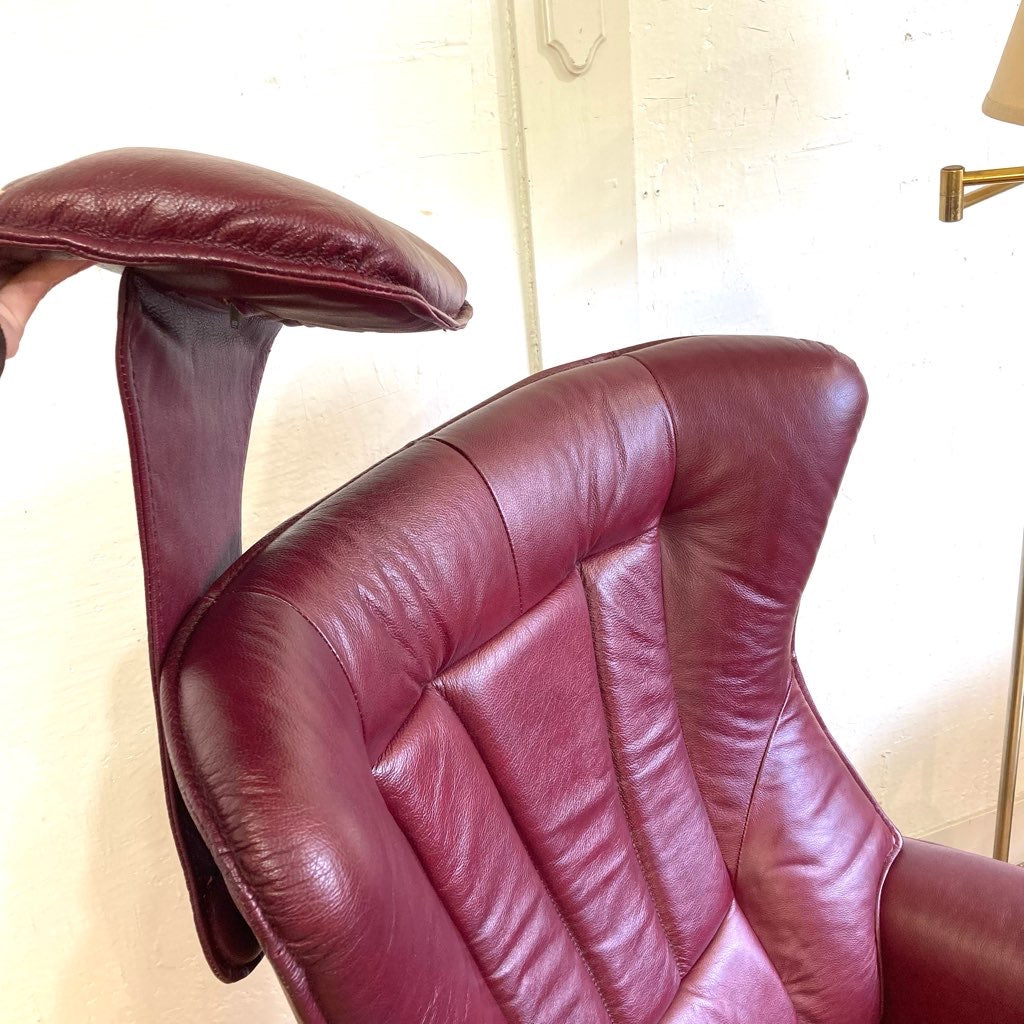 リクライニングチェア キャスター付き 北欧風 パープル ヴィンテージ