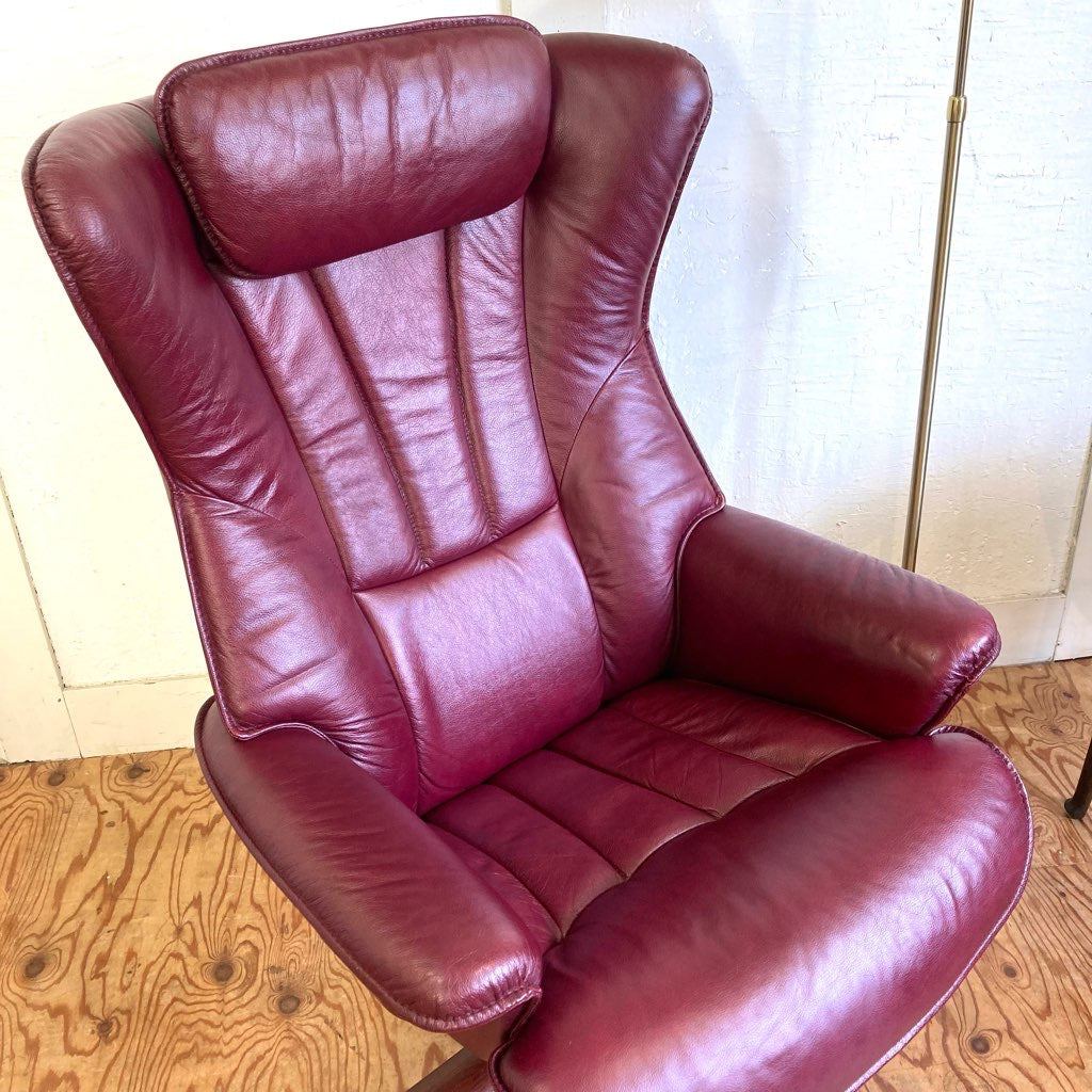 リクライニングチェア キャスター付き 北欧風 パープル ヴィンテージ