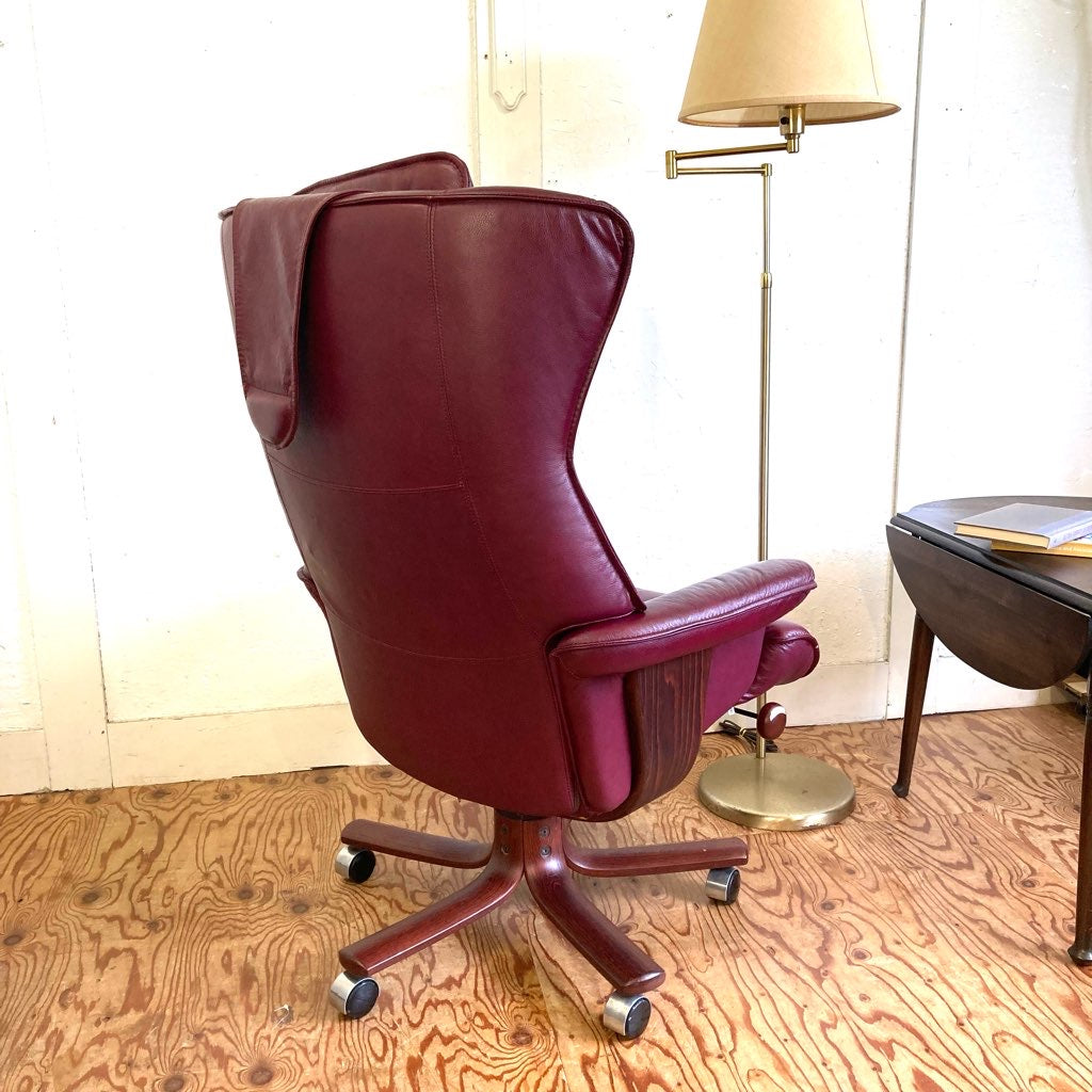 リクライニングチェア キャスター付き 北欧風 パープル ヴィンテージ