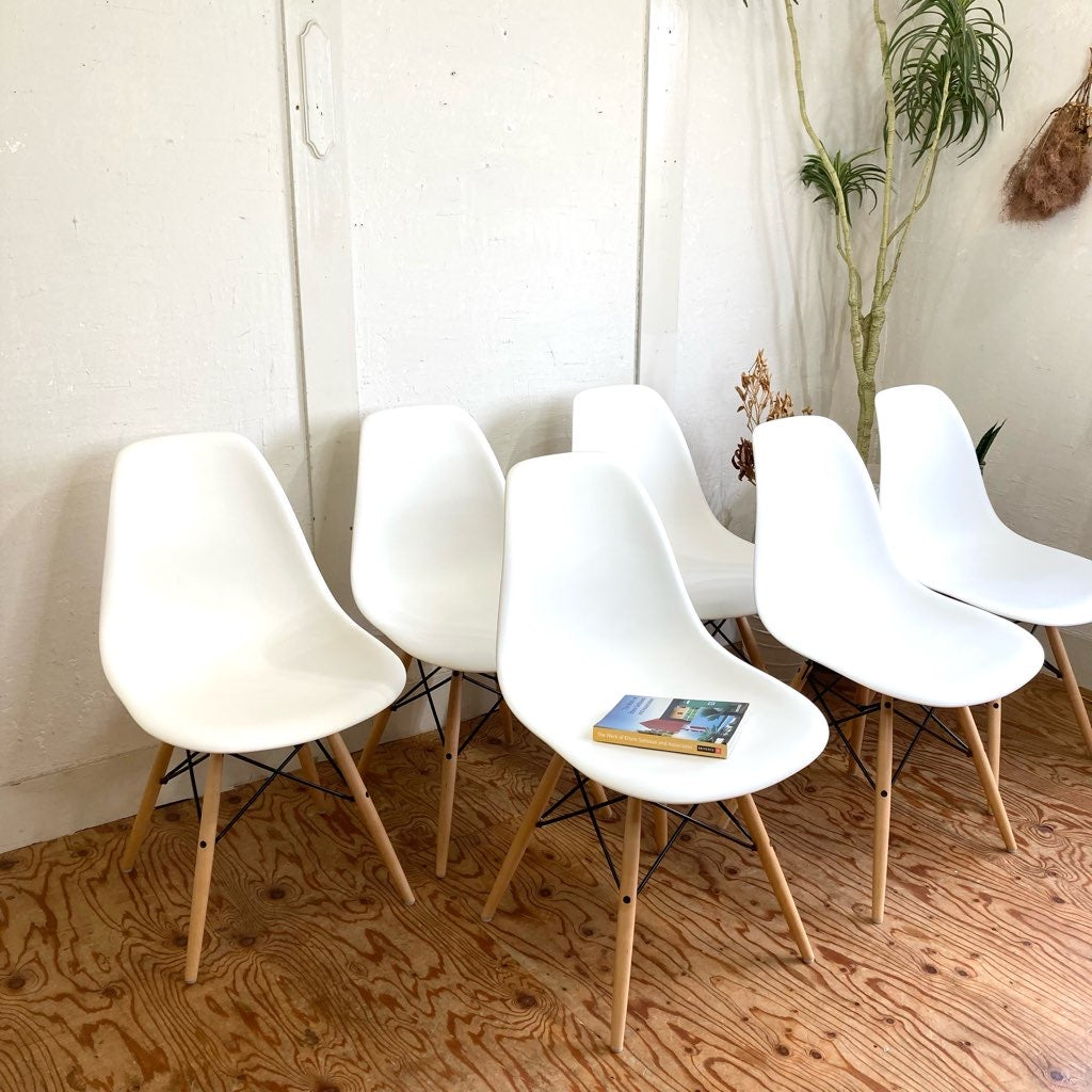 ハーマンミラー / Herman Miller サイドシェルチェア ホワイト ドゥエルレッグ チャールズ&レイ・イームズ 中古<i>動画</i>