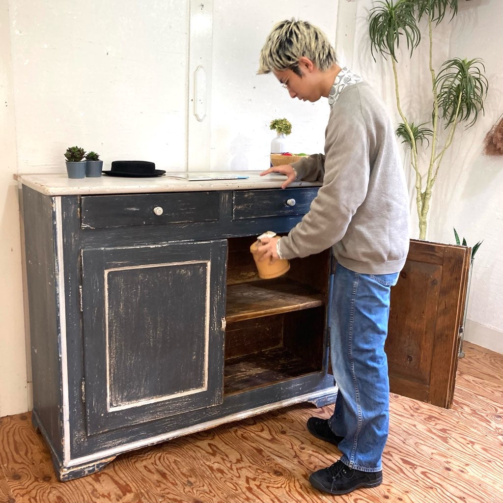 大きなペイントバッフェ シャビー 英国 アンティーク