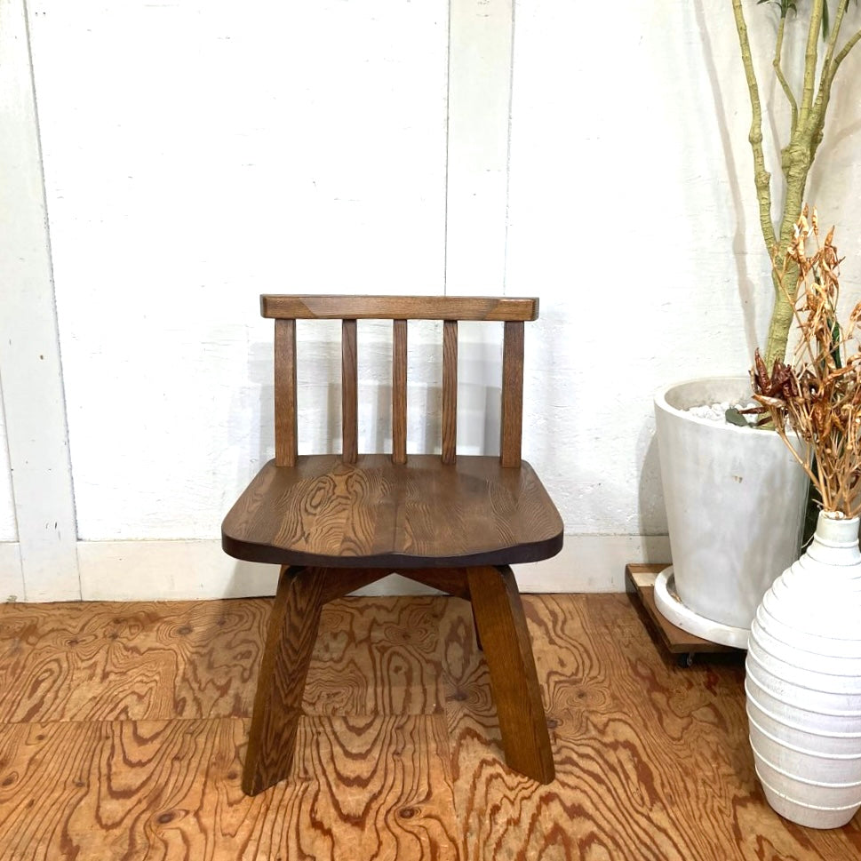 セン無垢材 回転式 ダイニングチェア 中古