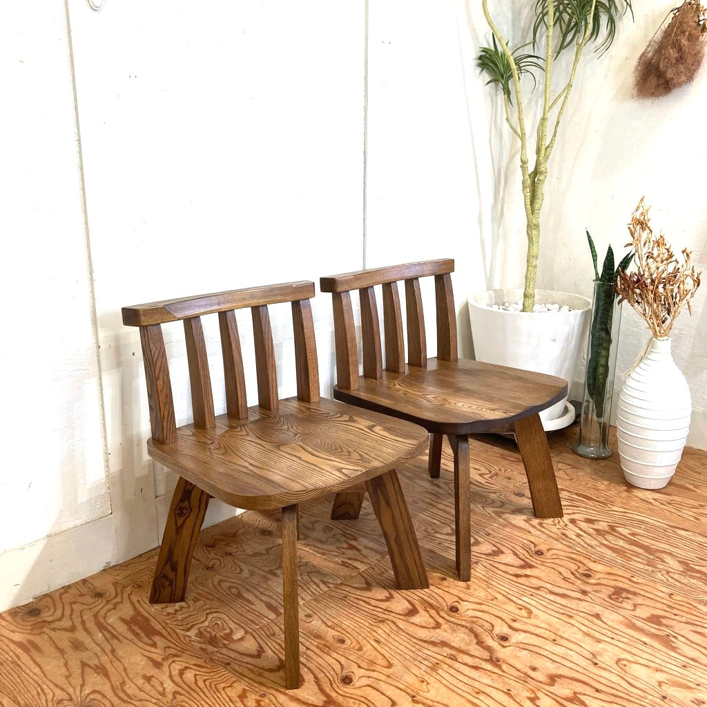 セン無垢材 回転式 ダイニングチェア 中古