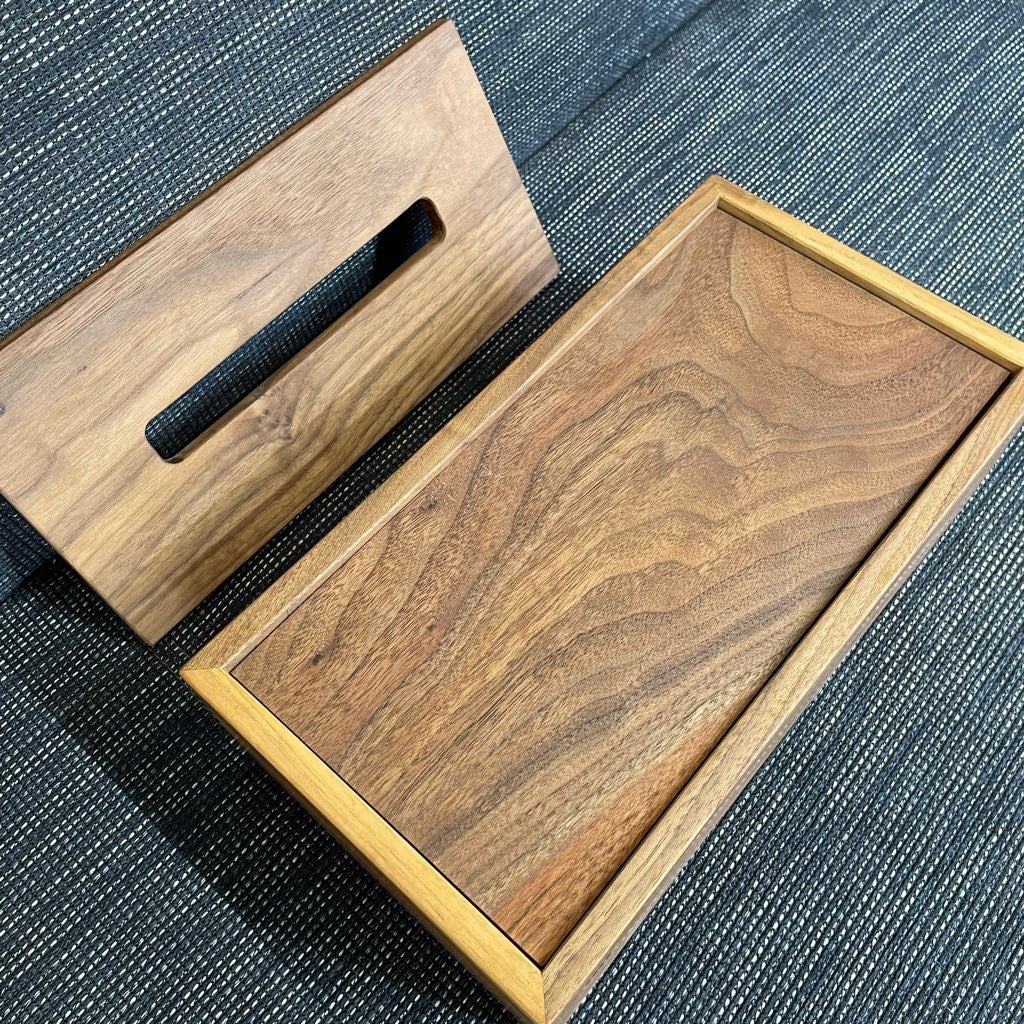 マスターウォール / MASTERWAL ティッシュボックス カバー ロー / TISSUE BOX COVER LOW ウォールナット無垢 中古