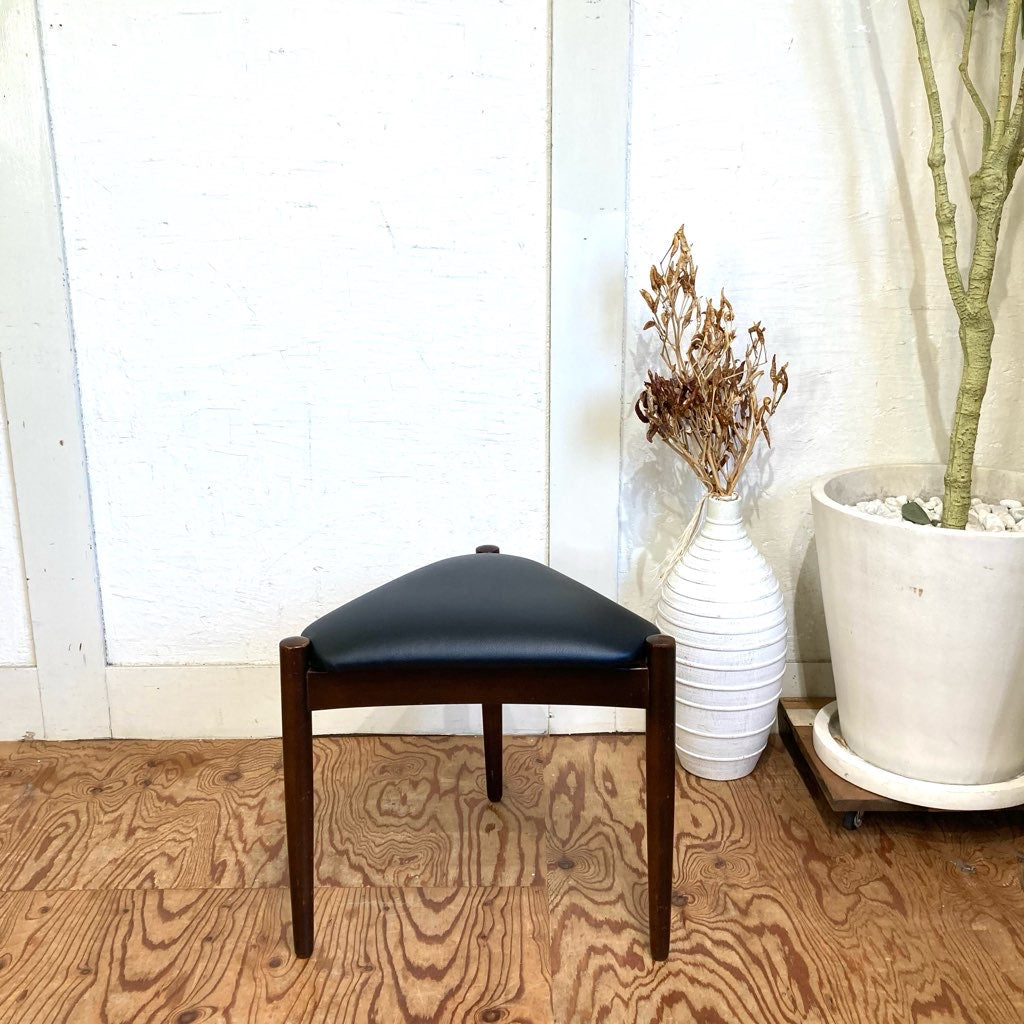 鳥取家具工業 トライアングル スツール ビニールレザー 三角 ヴィテージ