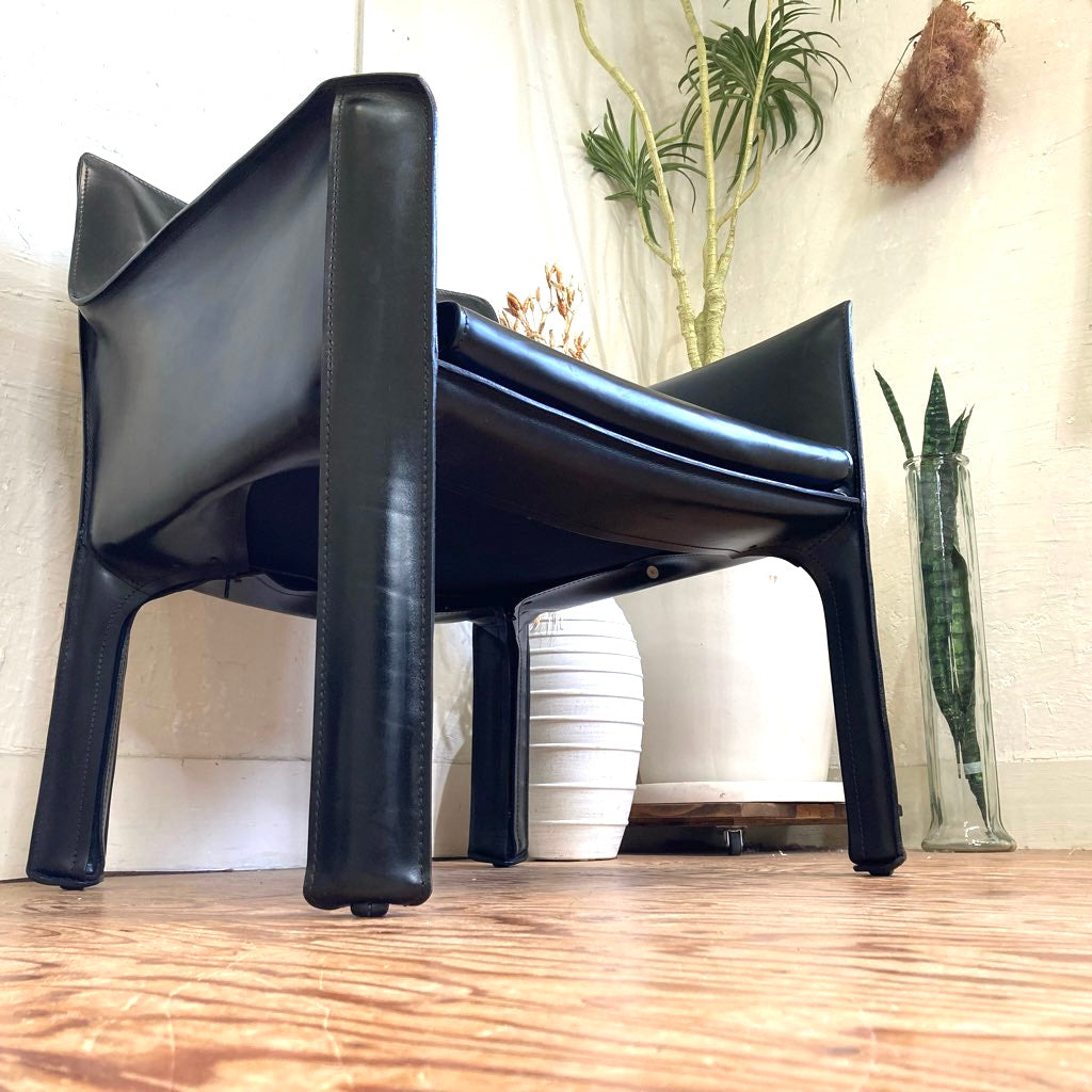 カッシーナ / Cassina キャブ / CAB ラウンジ アームチェア 414 マリオ・ベリーニ キャブチェア 中古