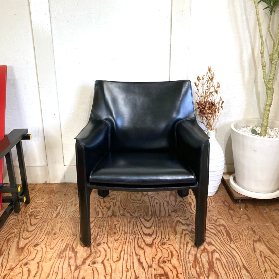 カッシーナ / Cassina キャブ / CAB ラウンジ アームチェア 414 マリオ・ベリーニ キャブチェア 中古