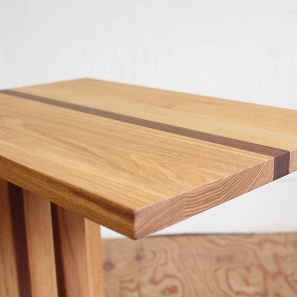 ソリッドサイドテーブル【1】無垢材 アッシュ＆ウォールナット材 テーブル リメイク　