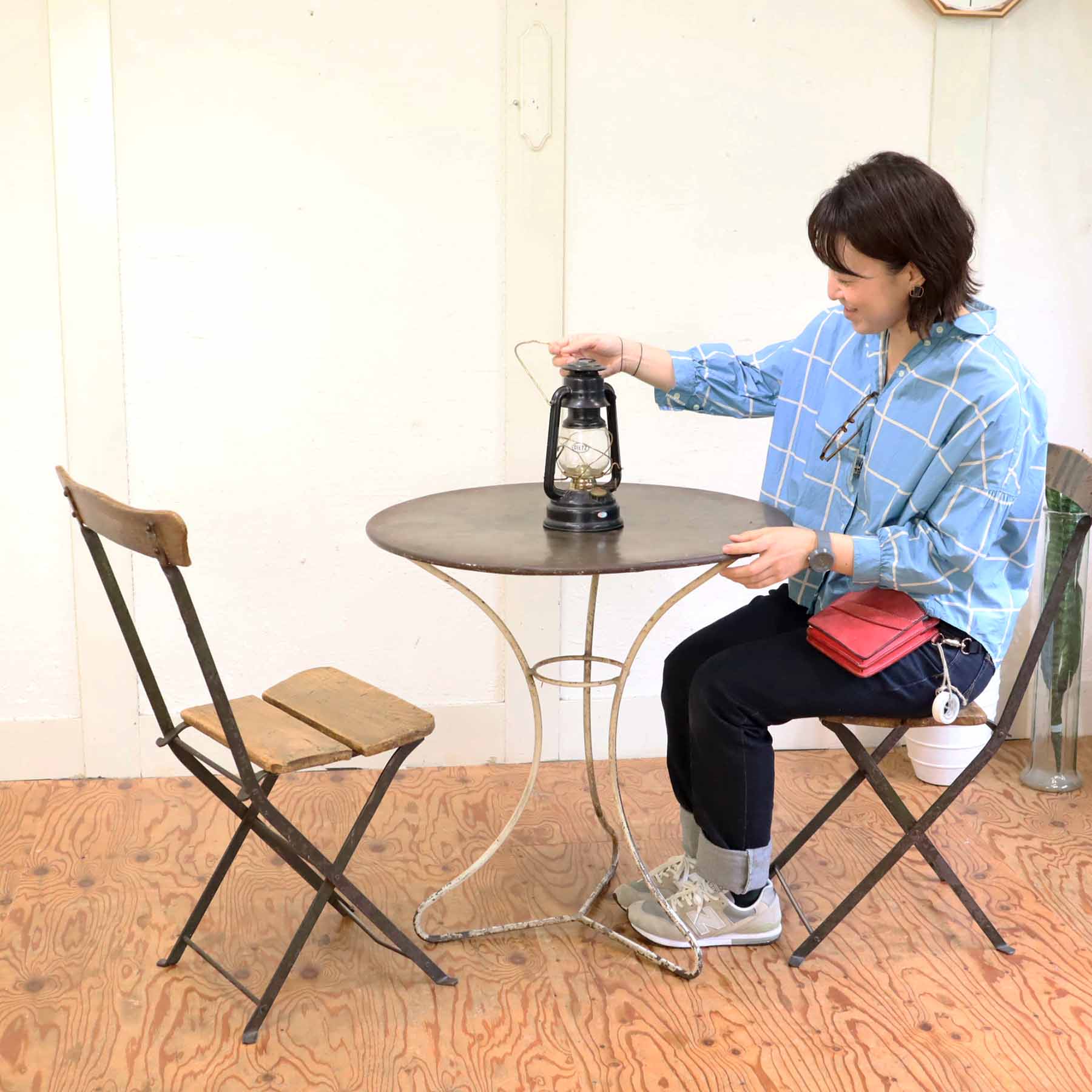 アンティーク ヴィンテージ ミリタリーフォールディングチェア