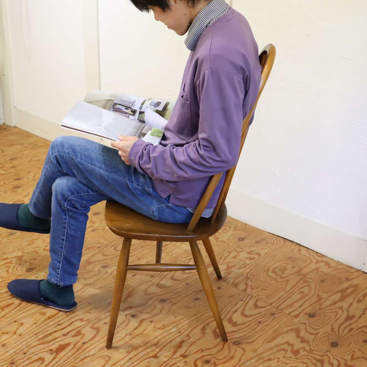 アーコール / ERCOL クエーカーチェア ヴィンテージ 1980年製 ダイニングチェア ハイバックチェア
