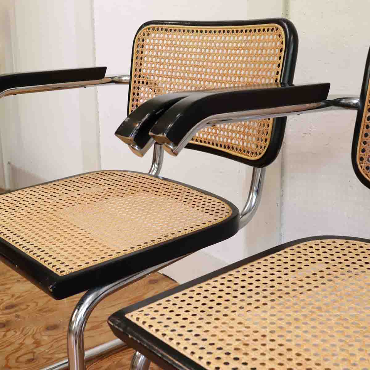 チェスカチェア / CESCA CHAIR 2脚セット 【A】 アーム付き マルセル・ブロイヤー カンティレバー イタリア製 ヴィンテージ