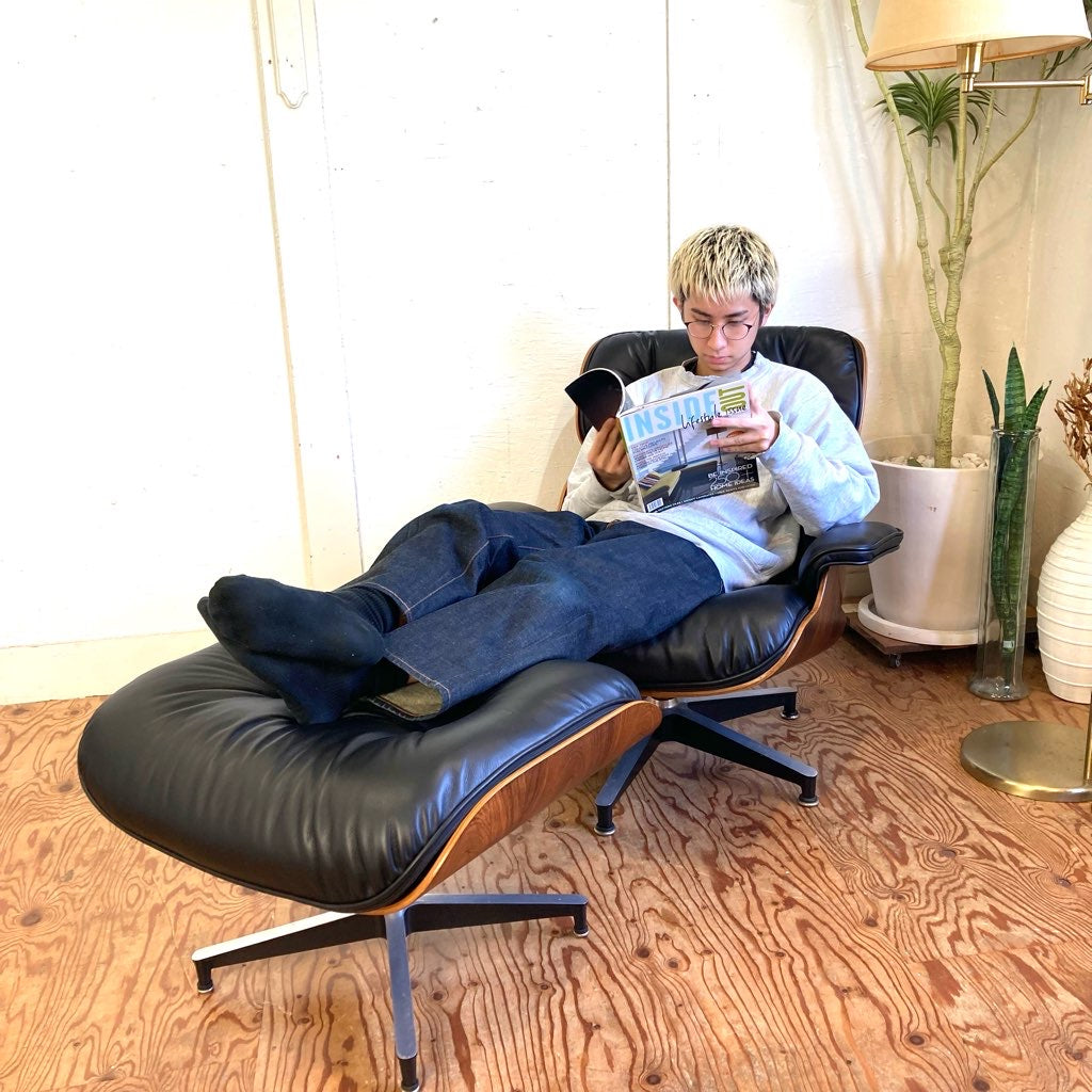 イームズ ラウンジチェア&オットマン Herman Miller ハーマンミラー チャールズ&レイ・イームズ 80年代 中古