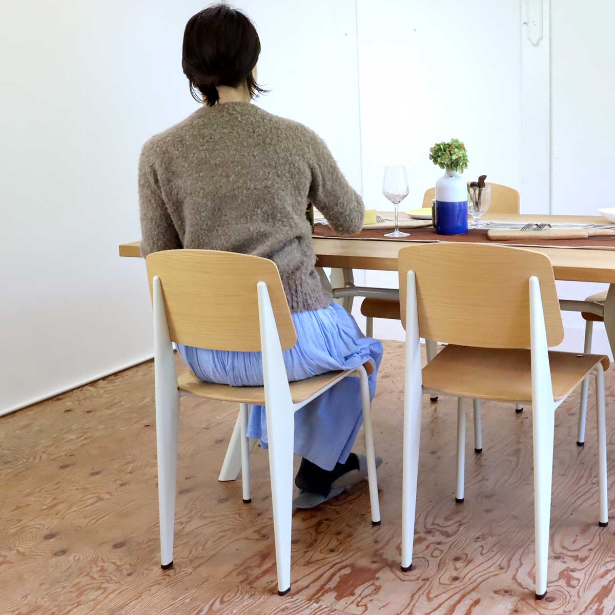 ヴィトラ / Vitra スタンダード / Standard チェア ジャン・プルーヴェ / Jean Prouve ナチュラルオーク エクリュ 中古
