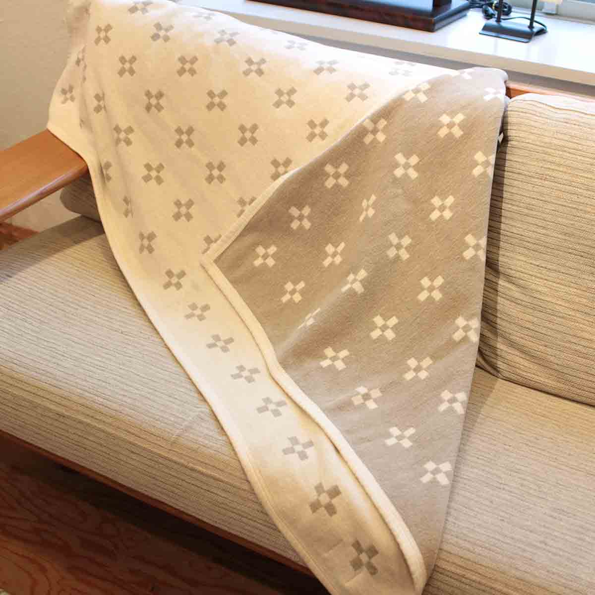 クリッパン/KLIPPAN シュニールコットンブランケット ハーフサイズ シャーンスンド エクリュ 中古