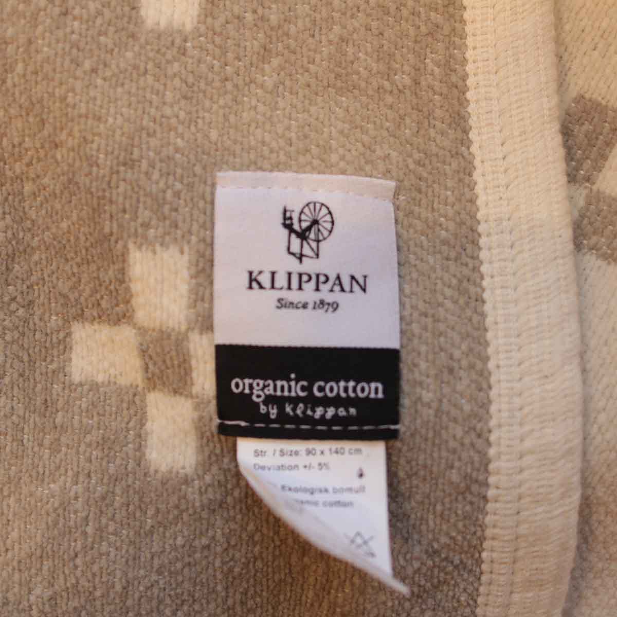 クリッパン/KLIPPAN シュニールコットンブランケット ハーフサイズ シャーンスンド エクリュ 中古