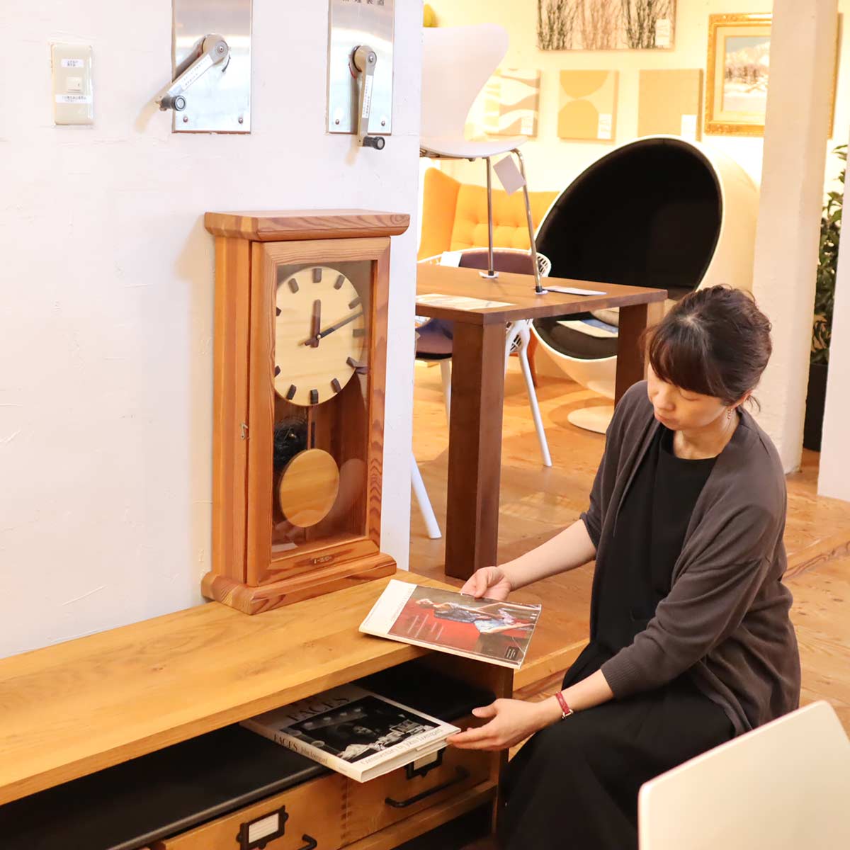 キコリ / KICORI ウォールクロック 掛け時計 電池式 中古