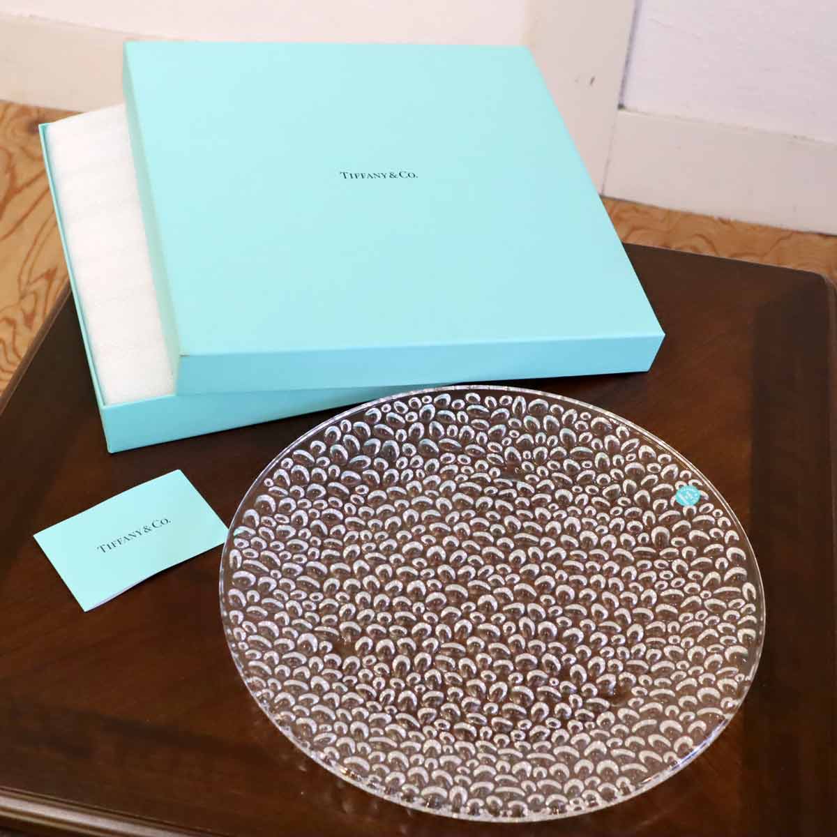 ティファニー / TIFFANY & Co コブルプラター ガラスプレート 食器 未 