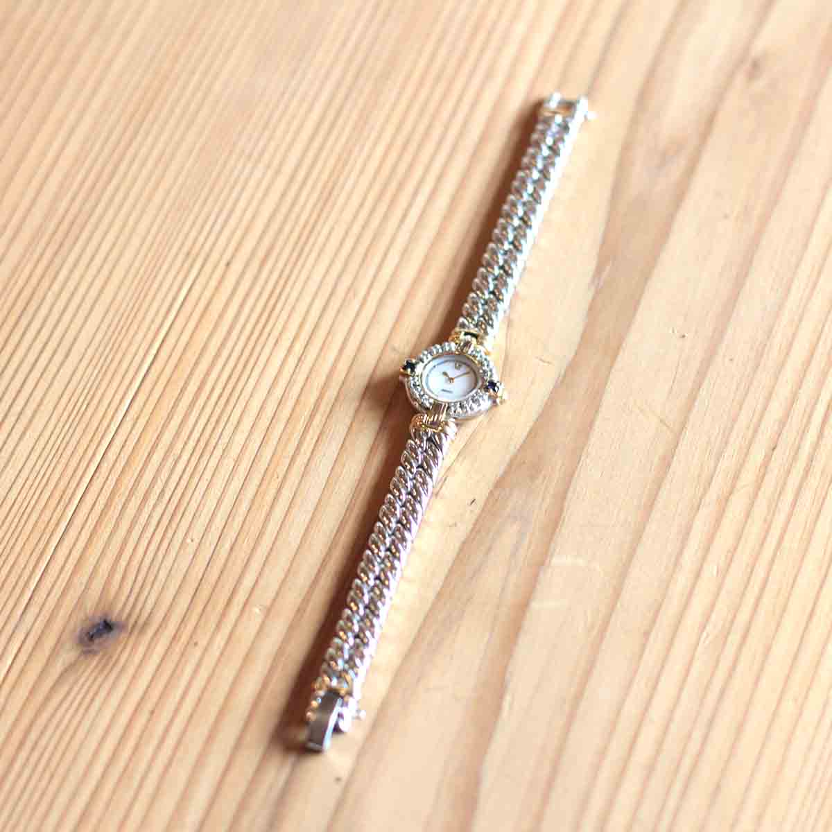 セイコー / SEIKO エクセリーヌ / EXCELINE 12Pダイヤ 2Pサファイア 腕時計 【25】 レディース アンティーク腕時計 中古