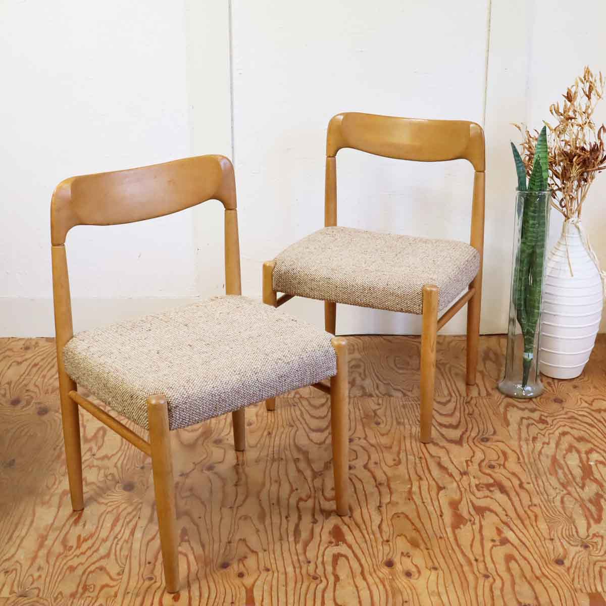 北欧スタイル オーク材 ダイニングチェア 中古