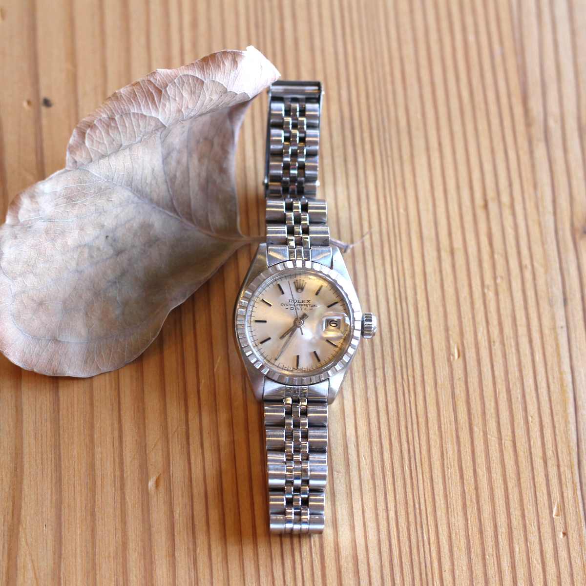 Rolex oyster perpetual オイスター パーペチュアル レディース FIREKIDS ロレックス 2001年製 オイスターパーペチュアル レディース ブルーダイヤル コンビノンデイト Ref 76193 純正オイスターコンビブレス