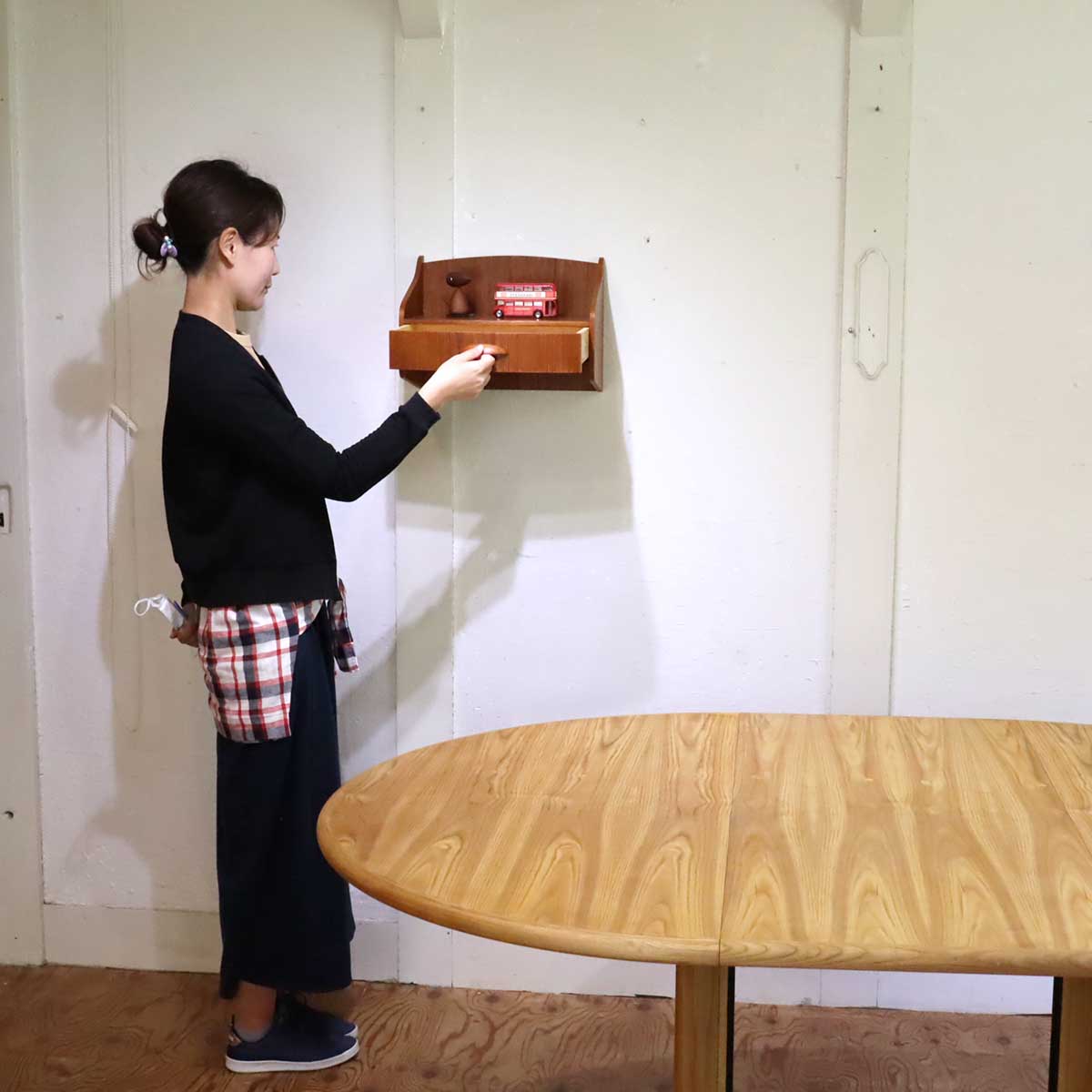 ウォールラック チーク材 壁掛け用ラック 中古