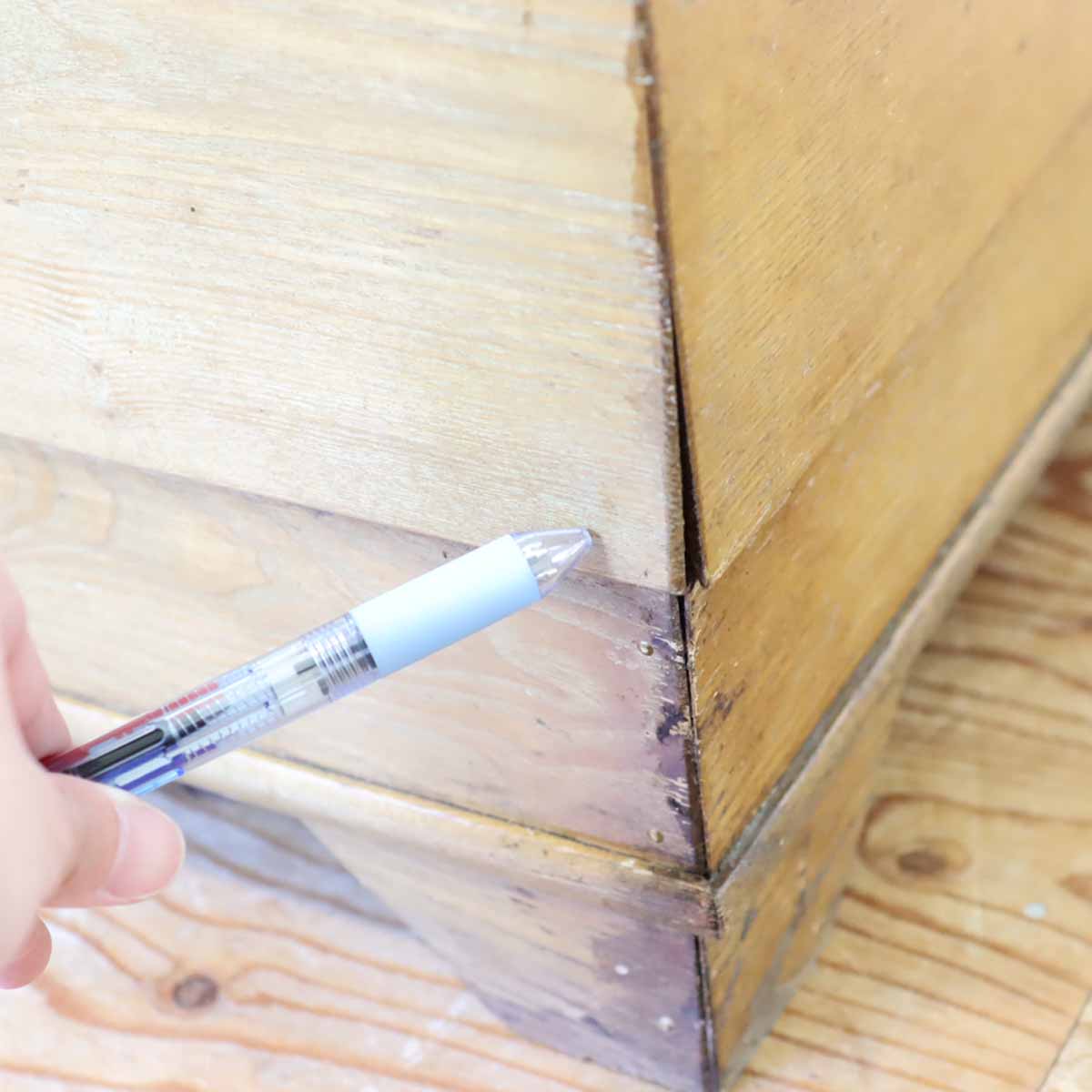 古い木味のパンケース ショーケース ガラス 陳列棚 ディスプレイケース  ヴィンテージ