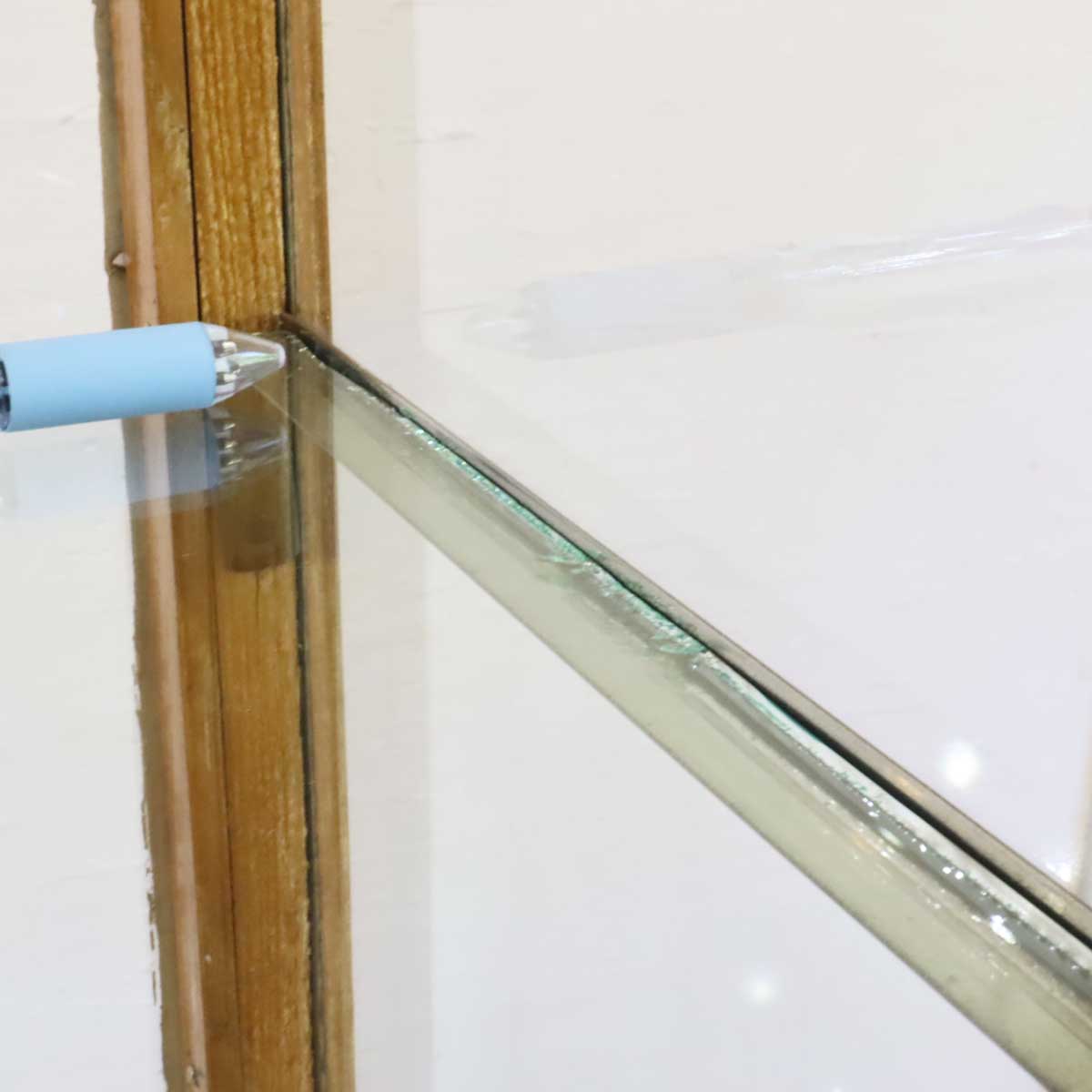 古い木味のパンケース ショーケース ガラス 陳列棚 ディスプレイケース  ヴィンテージ