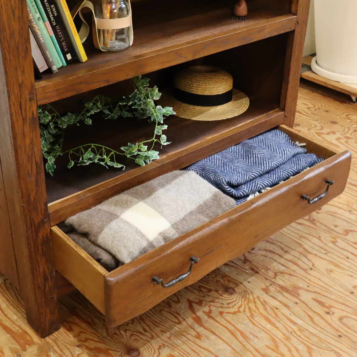 無垢キャビネット 飾り棚 オープン棚 中古