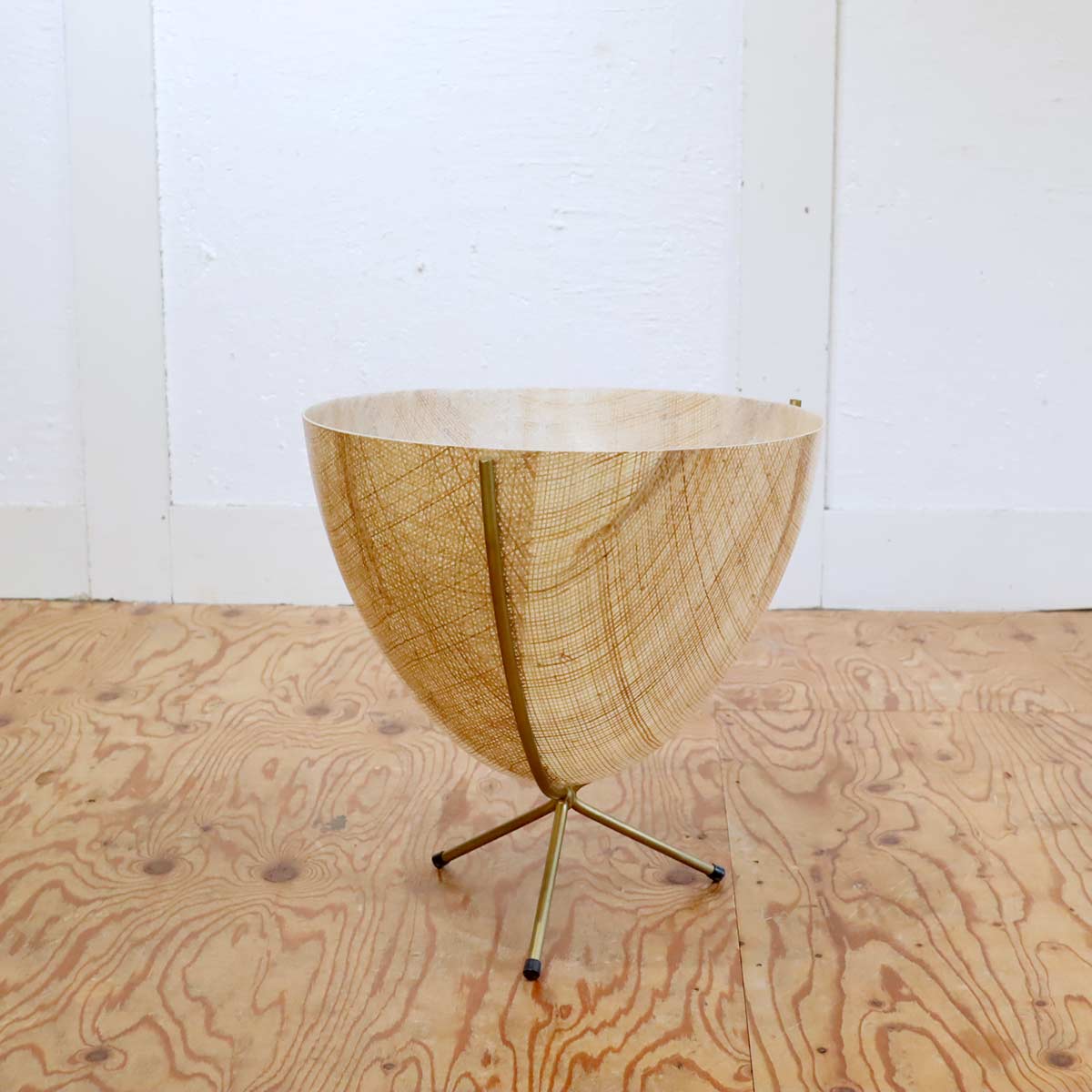 バレットプランター ミッドセンチュリー ラタン FRP 中古