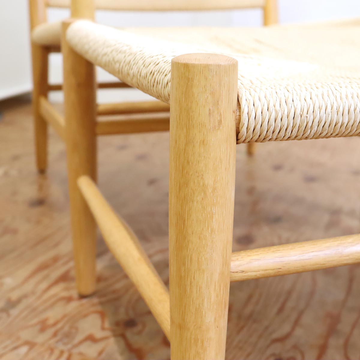 ワイス・ワイス / WISE・WISE チノ / CHINO ラウンジチェア オットマン付 オーク ペーパーコード 中古