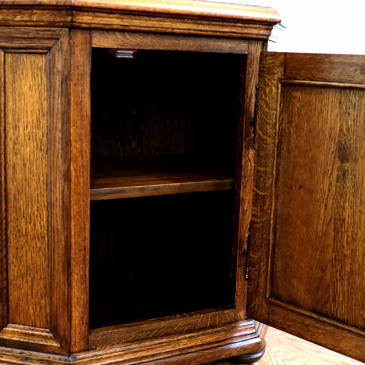 オーク材 ミニキャビネット 棚 コンソール  中古